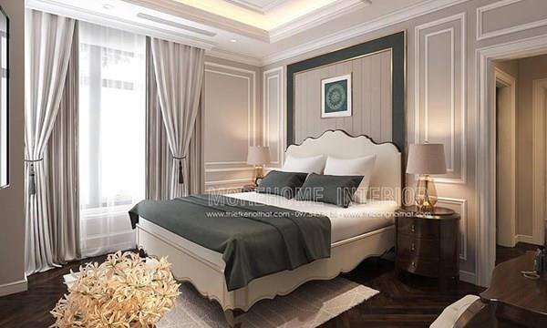  Thiết kế nội thất phòng cưới tân cổ điển tone xanh