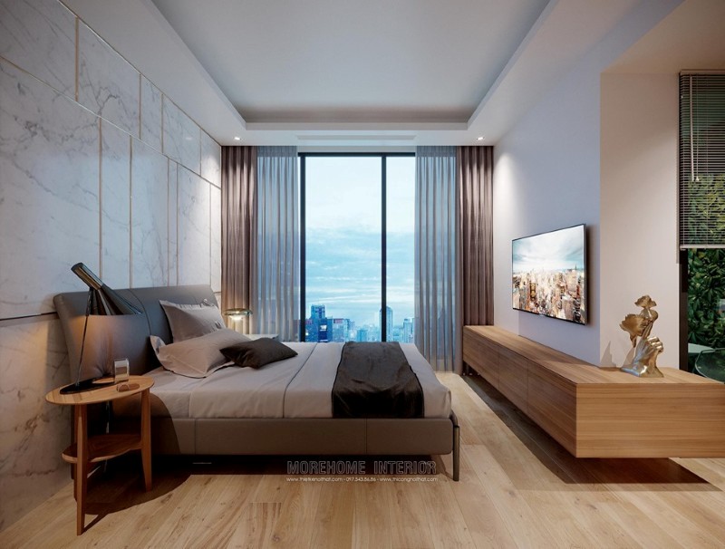 Trang trí nội thất phòng ngủ chung cư phong cách hiện đại