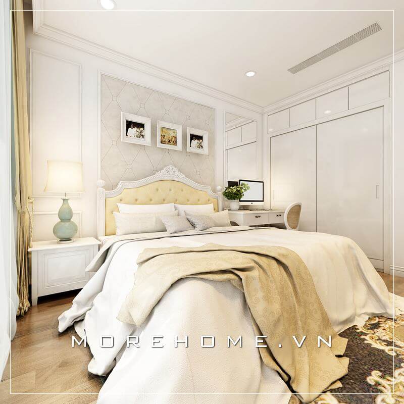 Giường ngủ chung cư tân cổ điển Giường ngủ chung cư tân cổ điển