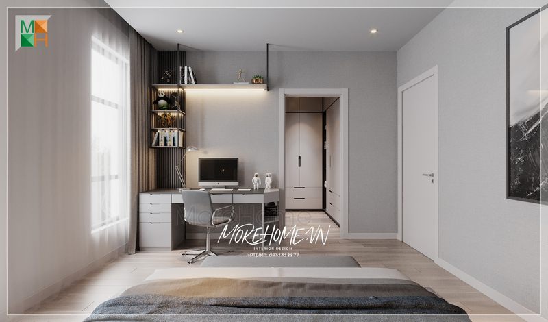 Cửa 1 cánh gỗ tự nhiên màu trắng hiện đại phòng ngủ kiểu dáng đơn giản không quá nhiều chi tiết cầu kì phức tạp mang tới sự thoải mái dễ chịu.
